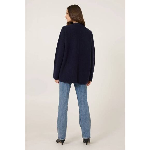 One Grey Day Pacific Cashmere Cardigan Sweater in Navy S - Picture 5 of 5